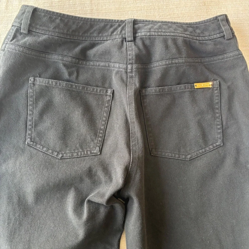 St. John Sport Womens Black Straight Leg Pants Gold‎ Hardware Size 6 Made in USA